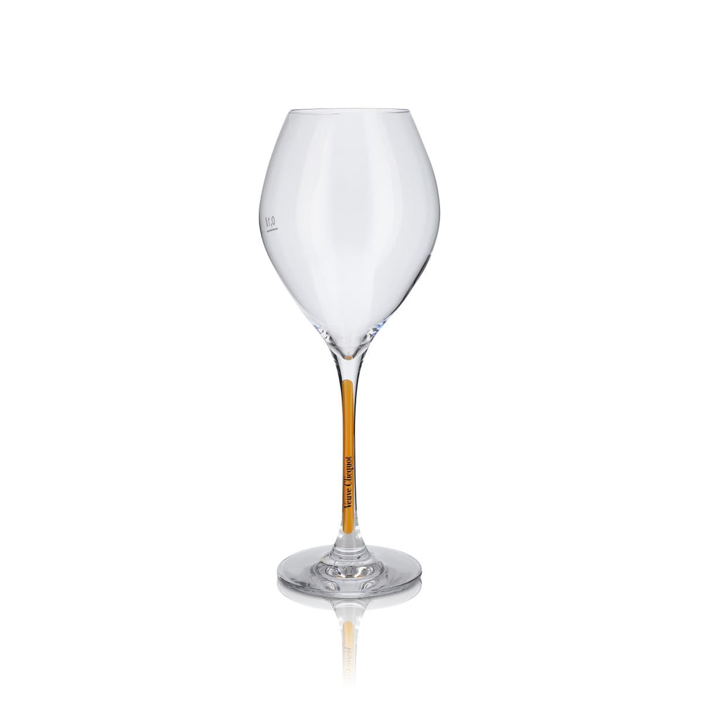 Verre à champagne Veuve Clicquot Trendy Prestige Yellow 280 ml Flûte avec pied orange