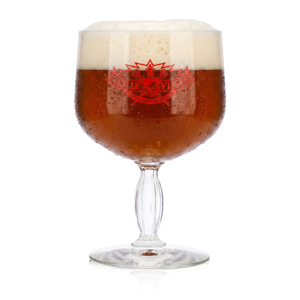 Verre à bière Villers 0,44 l, forme tulipe, « Vieille Villers », logo rouge