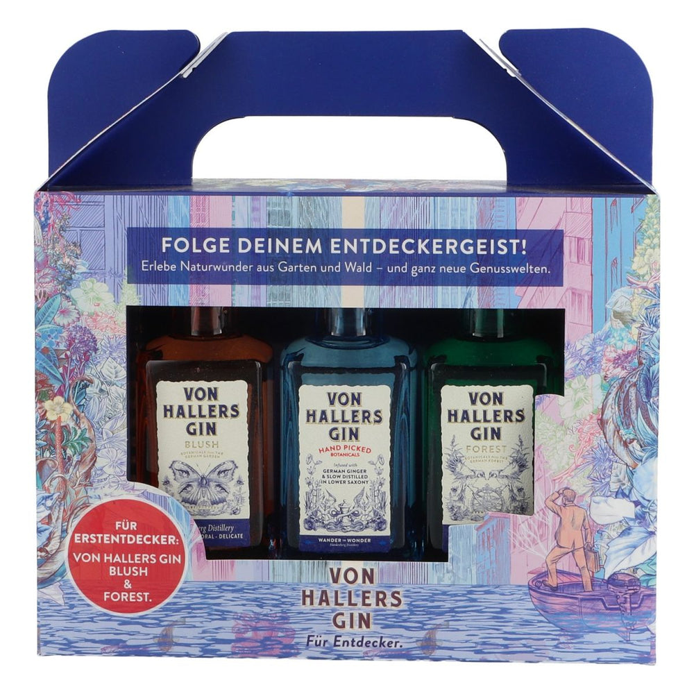 Coffret cadeau Von Hallers Gin 3 x 0,05 l Coffret découverte 44 % vol. Forest