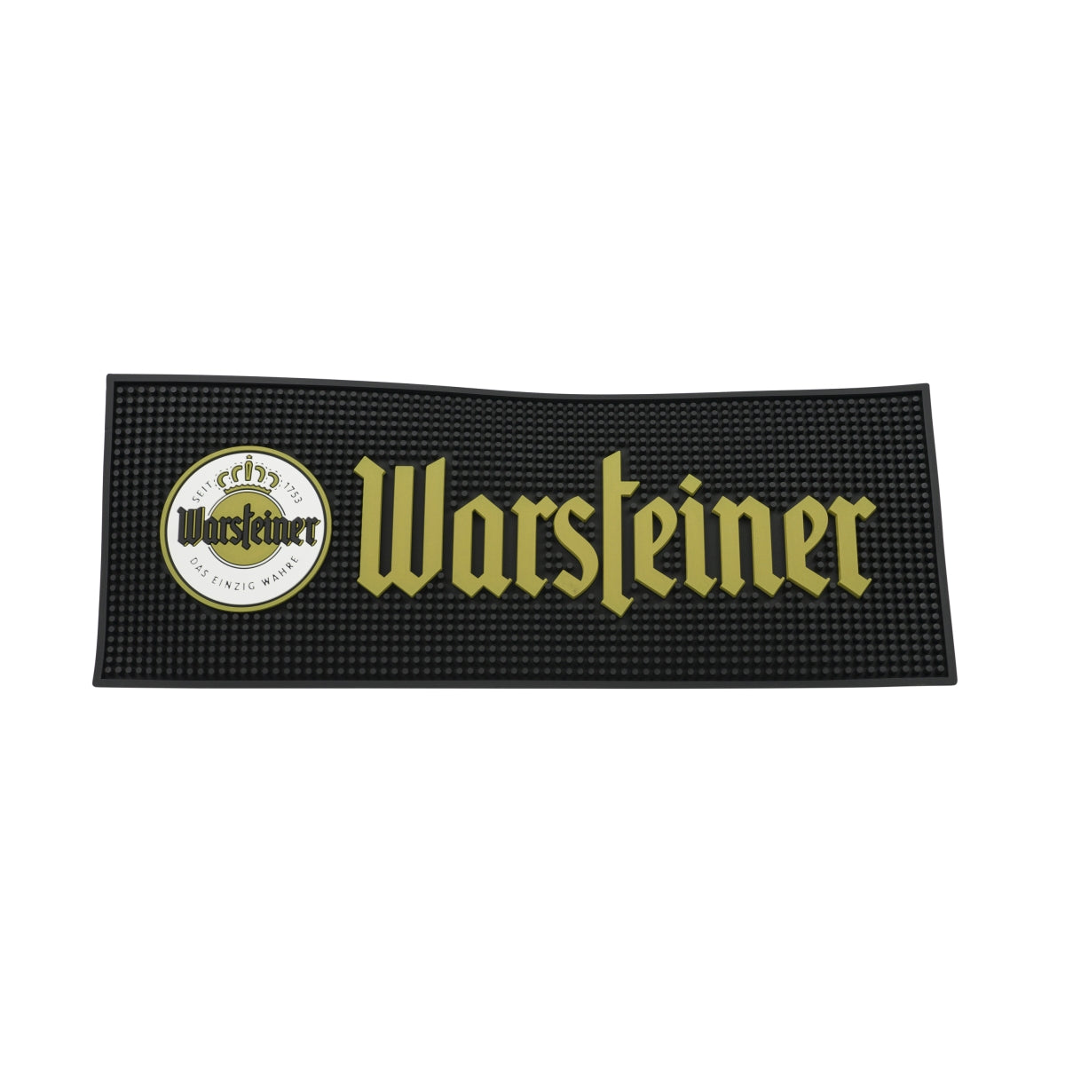 Set de sous-verres Warsteiner 55 x 21 cm en caoutchouc avec égouttoir pour verres, tapis de bar pour cocktails