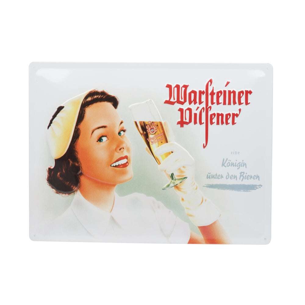 Plaque métallique Warsteiner Bier 40 x 30 cm La reine des bières, plaque murale