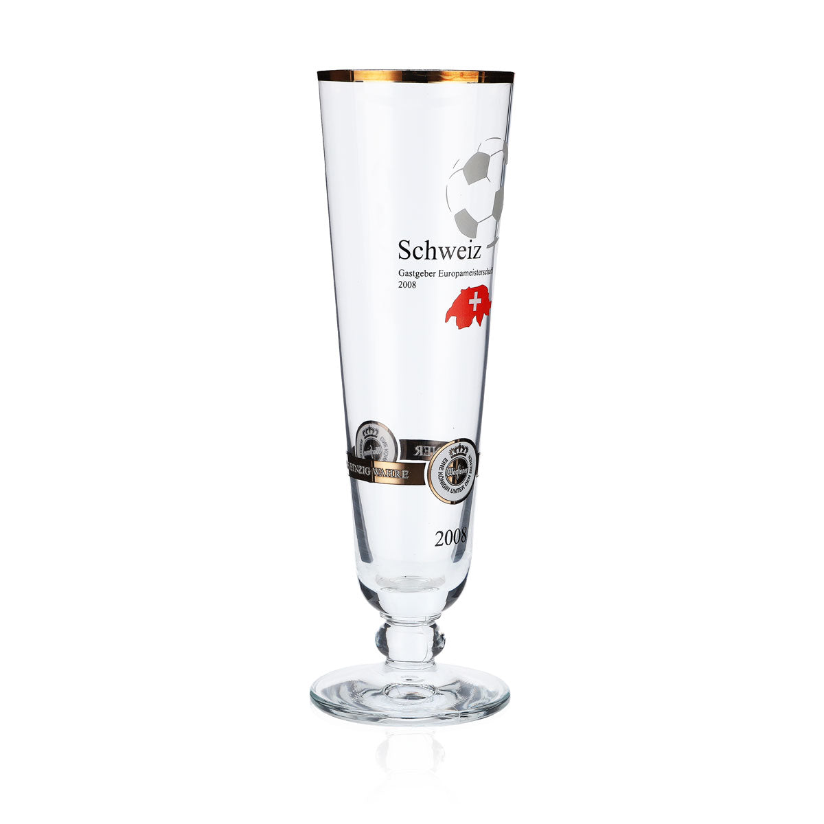 Verres à bière Warsteiner Édition annuelle Euro 2008 Verre Nation « Suisse » – Vue 2