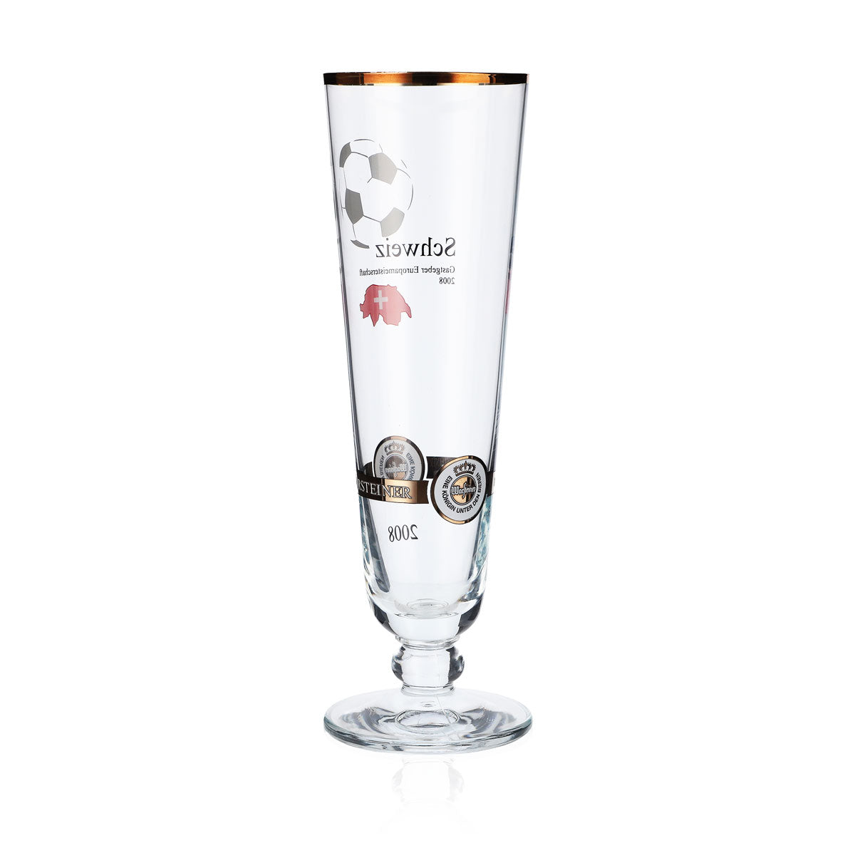 Verres à bière Warsteiner Édition annuelle Euro 2008 Verre Nation « Suisse » – Vue 3
