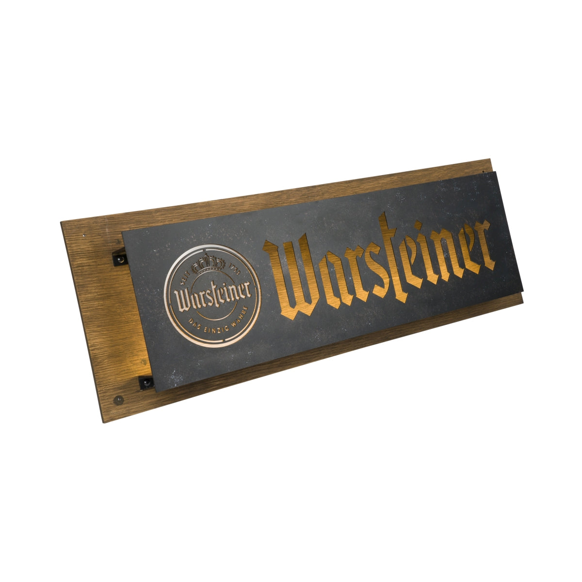 Enseigne lumineuse Warsteiner Bier 70 x 25 cm LED Panneau publicitaire en bois pour mur