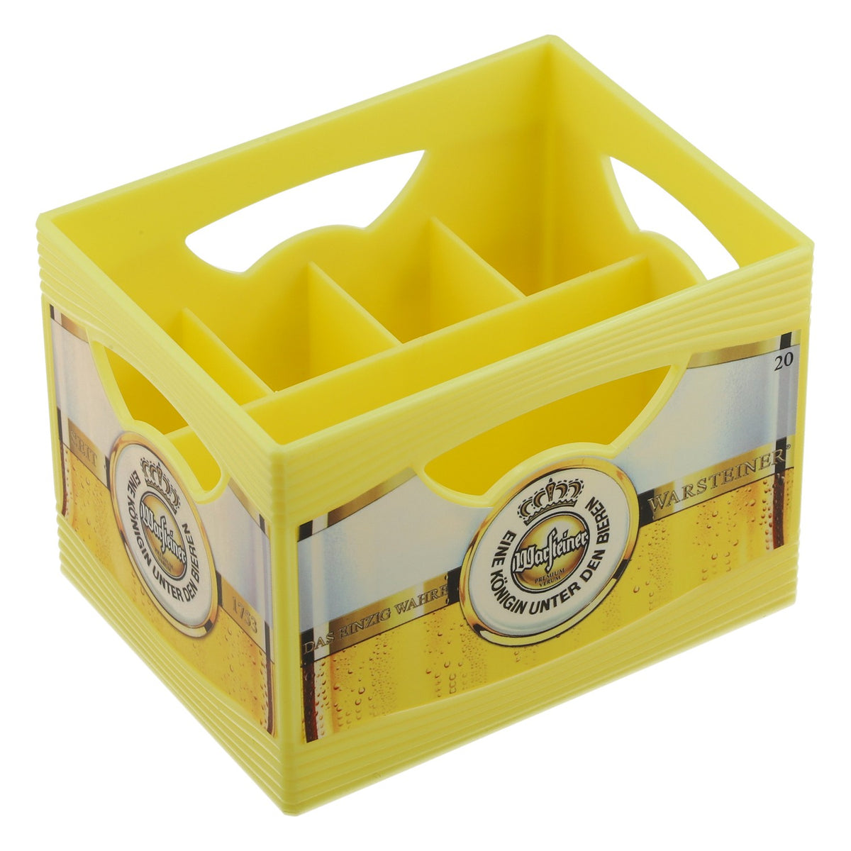 Présentoir de table Warsteiner, bloc-notes, porte-crayons, caisse de bière, jaune – Vue 4