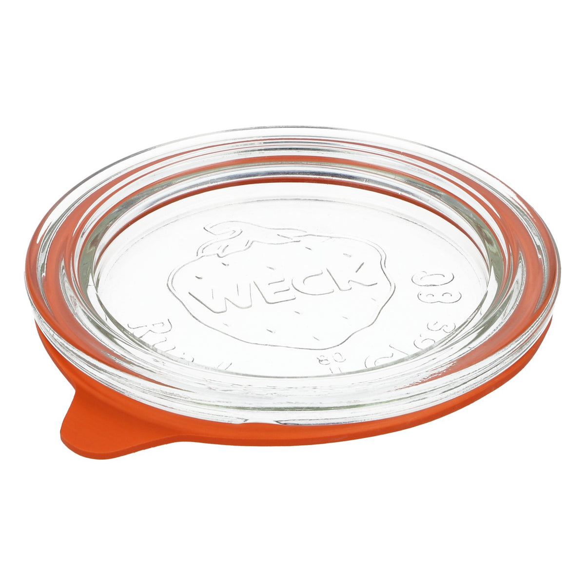 Couvercle pour bocaux Weck avec joint en caoutchouc, diamètre 9 cm, bord rond 80