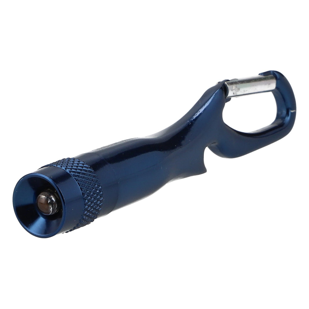 Lampe de poche Weihenstephan avec décapsuleur et mousqueton, en métal bleu
