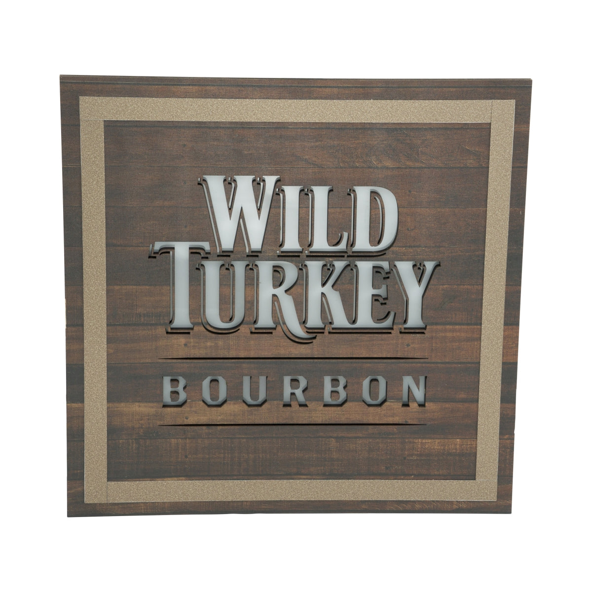 Enseigne lumineuse Wild Turkey Whiskey 40 x 40 cm Bourbon Lumière Panneau mural Bar