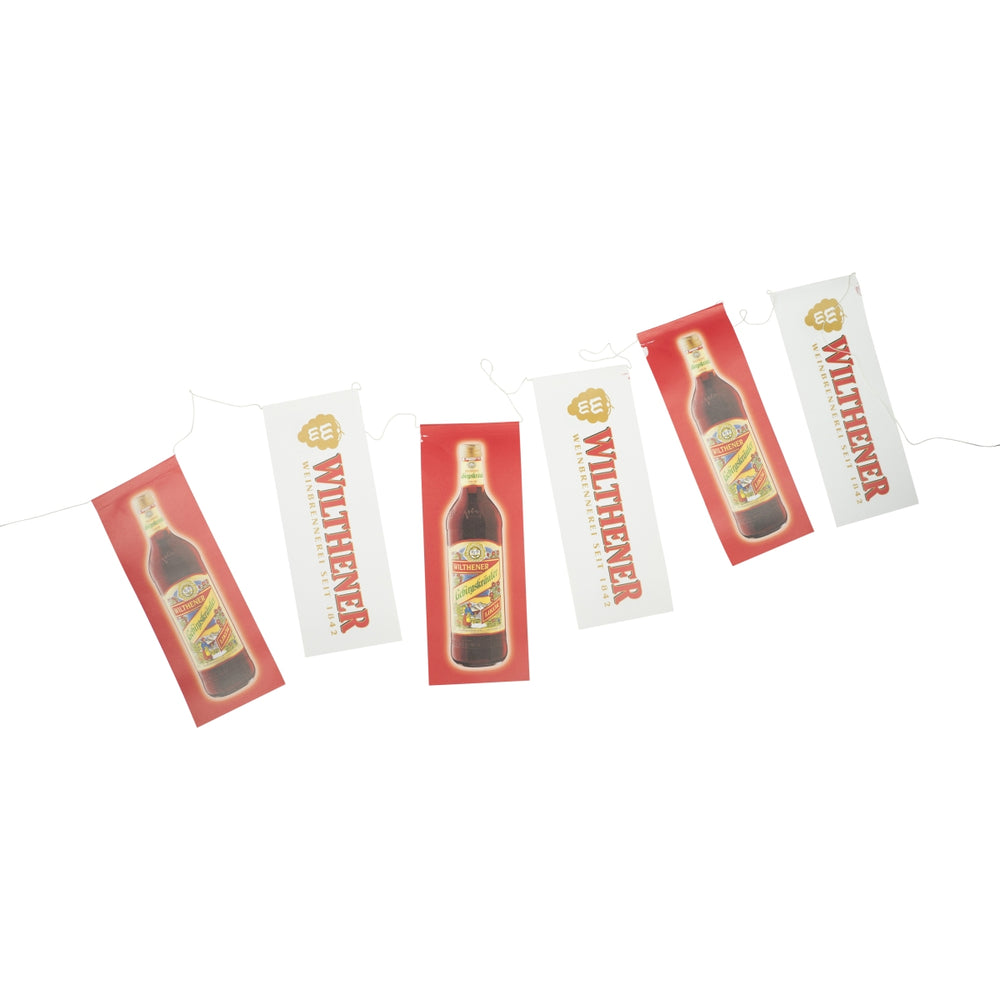 Guirlande décorative 5 m en forme de fanions pour brandy Wilthener, fête, papier, schnaps