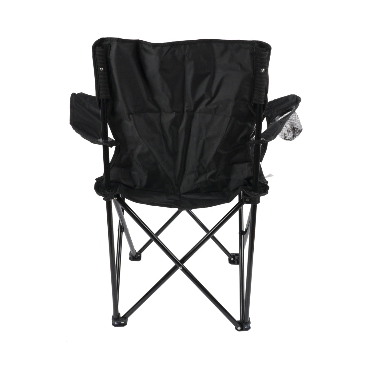 1 chaise de camping Becks en acier et polyester avec porte-boisson, sac de transport et sangle inclus, couleur noire, neuve – Vue 3