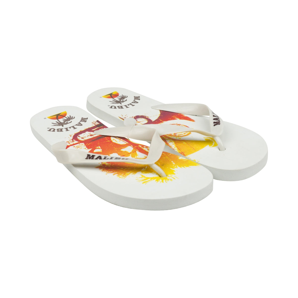 1 paire de tongs Malibu Liquor taille 42/43EU blanc/rouge/jaune neuves