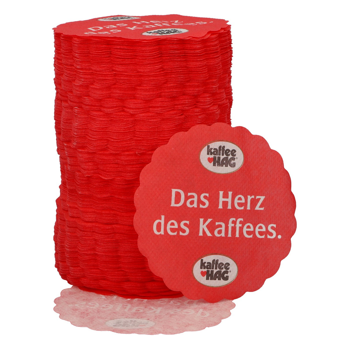 1 000 sous-tasses « Kaffee Hag » rouges « Le cœur du café »