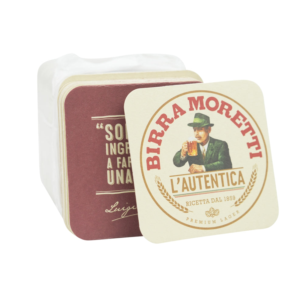 100x sous-verres Birra Moretti en feutre pour verres, Italie, bière, bar