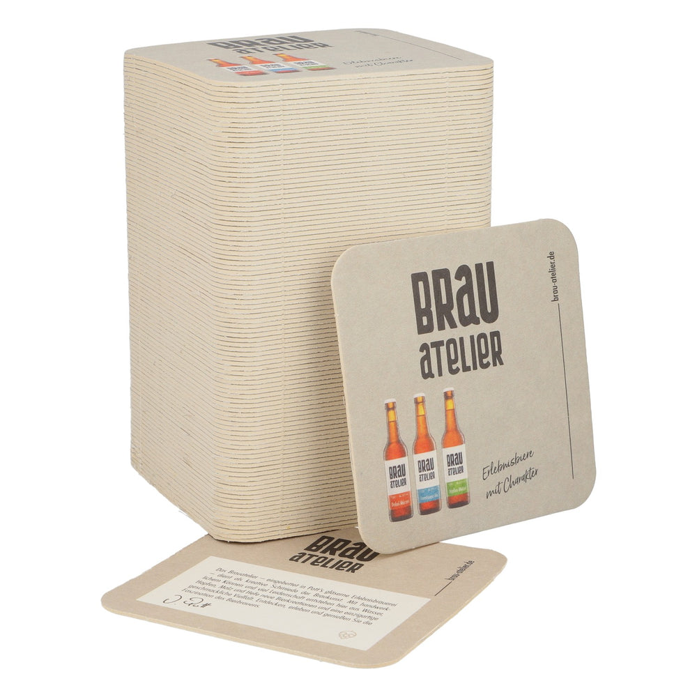 100x Brauatelier Sous-verres Sous-verres en verre 9,5x9,5cm