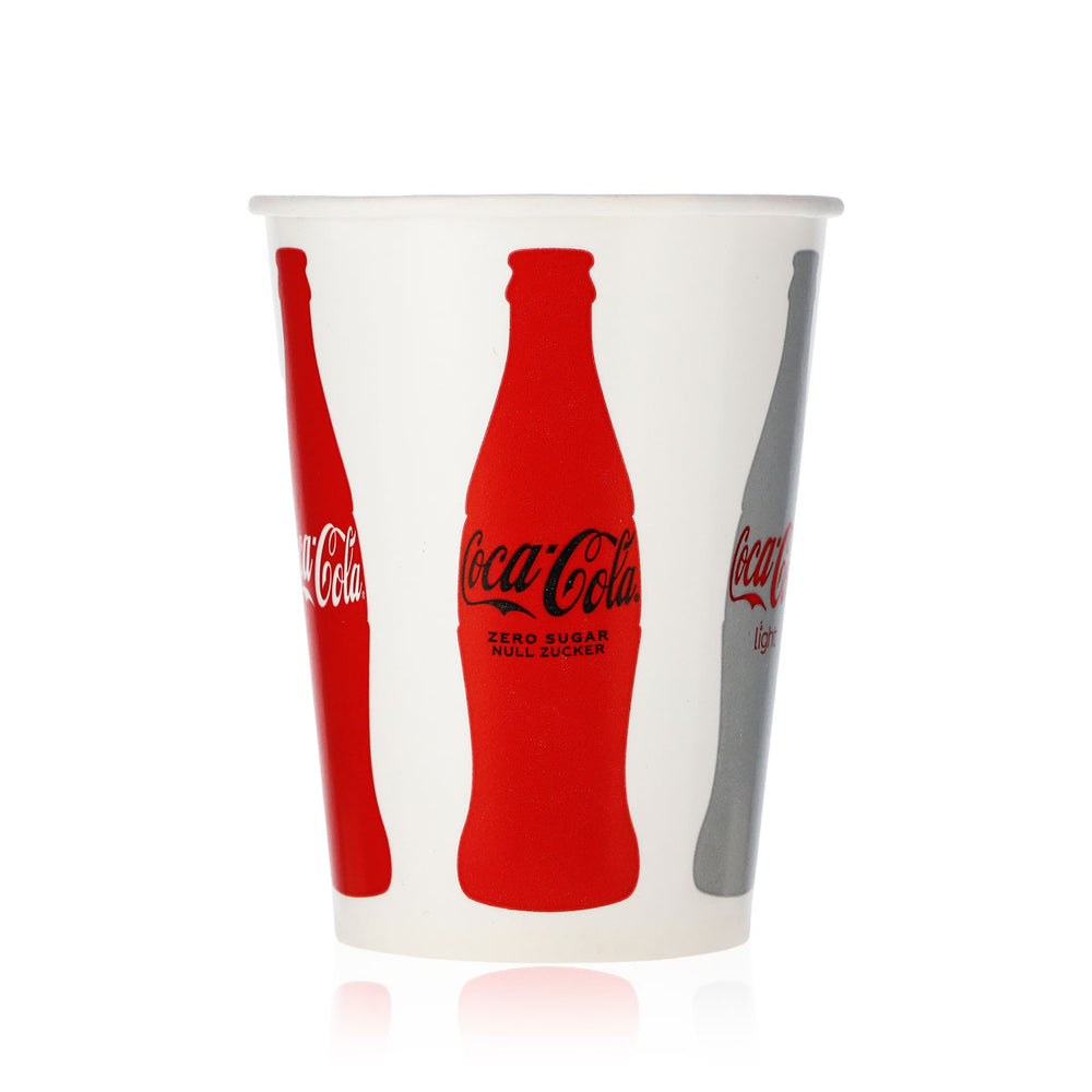 100 verres à soda Coca Cola en verre 0,2 l, gobelets en carton jetables