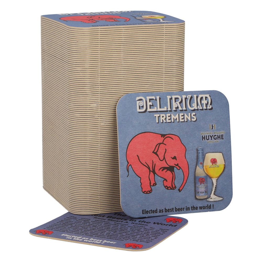 100x sous-verres Delirium Beer Coasters Sous-verres en verre Accessoires de bar 9x9 cm