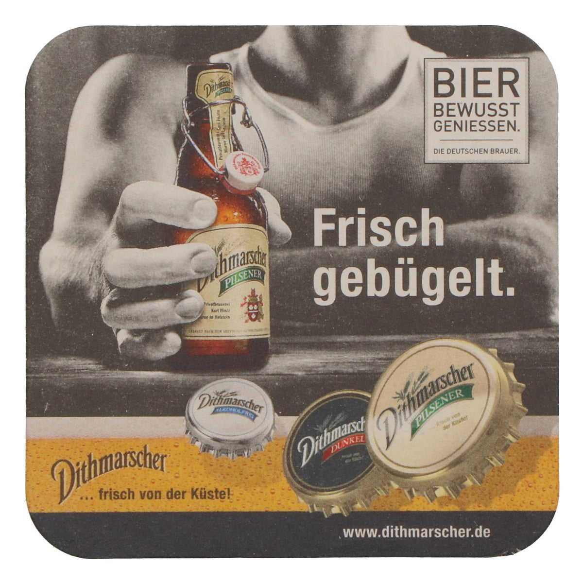 100 sous-verres « Dithmarscher » fraîchement repassés, motif « Battleship » – Vue 3