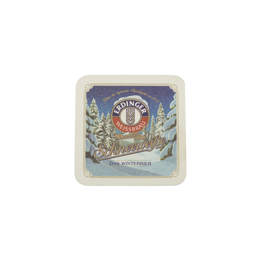 100 sous-verres Erdinger Bier 10 x 10 cm, blancs comme neige, sous-verres en feutre pour verre à bière