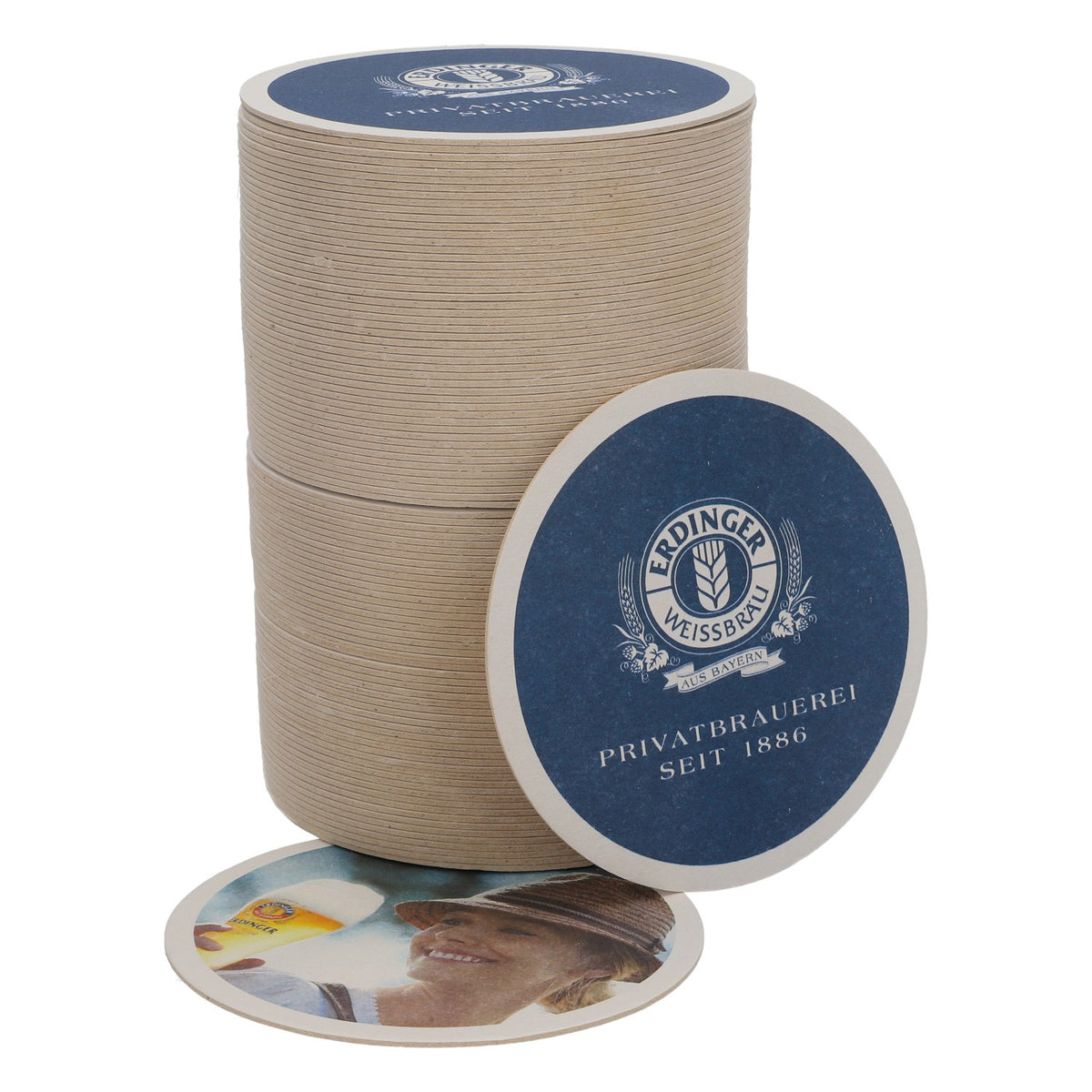 100 sous-verres en carton Erdinger Weissbräu, sous-verres en carton, sous-verres en verre, diamètre 10,5 cm