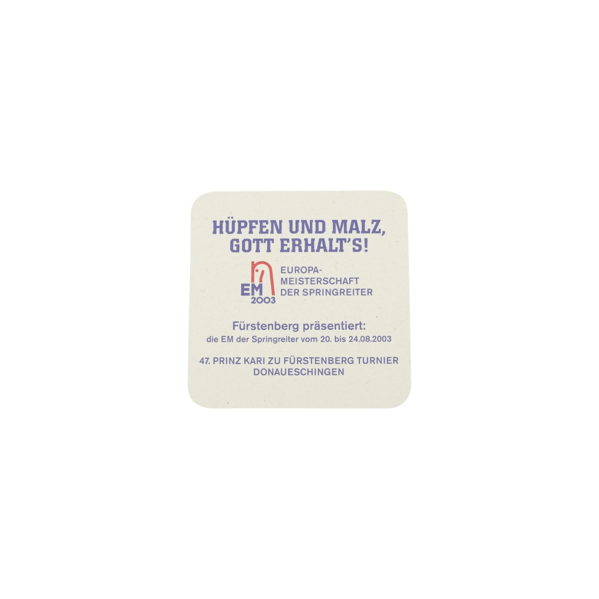 100 sous-verres à bière Fürstenberg 10 x 10 cm Em 2013 Sous-verres en feutre pour verre à bière – Vue 2