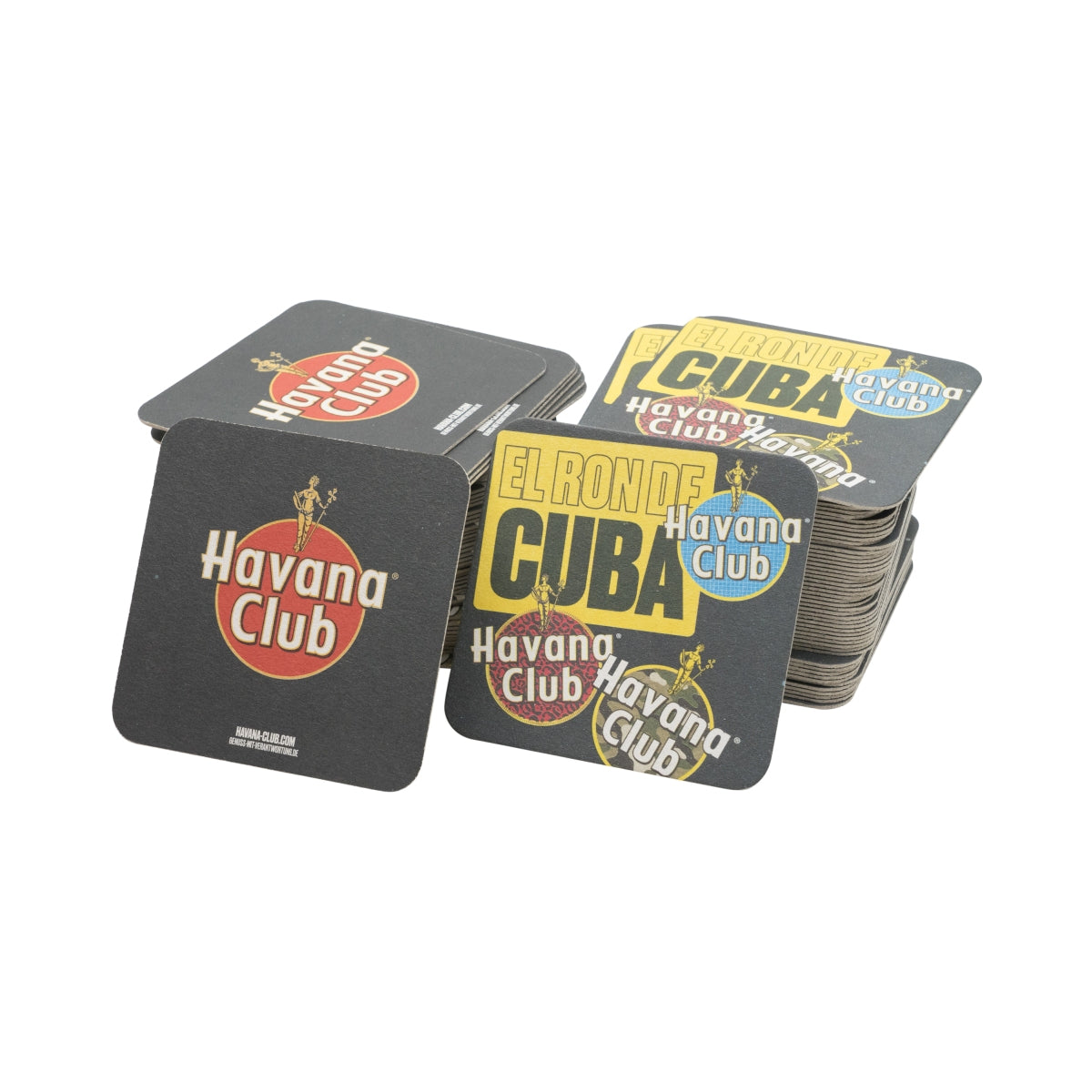 100 sous-verres Havana Club Rum, noir, 9 x 9 cm, « Tigre »
