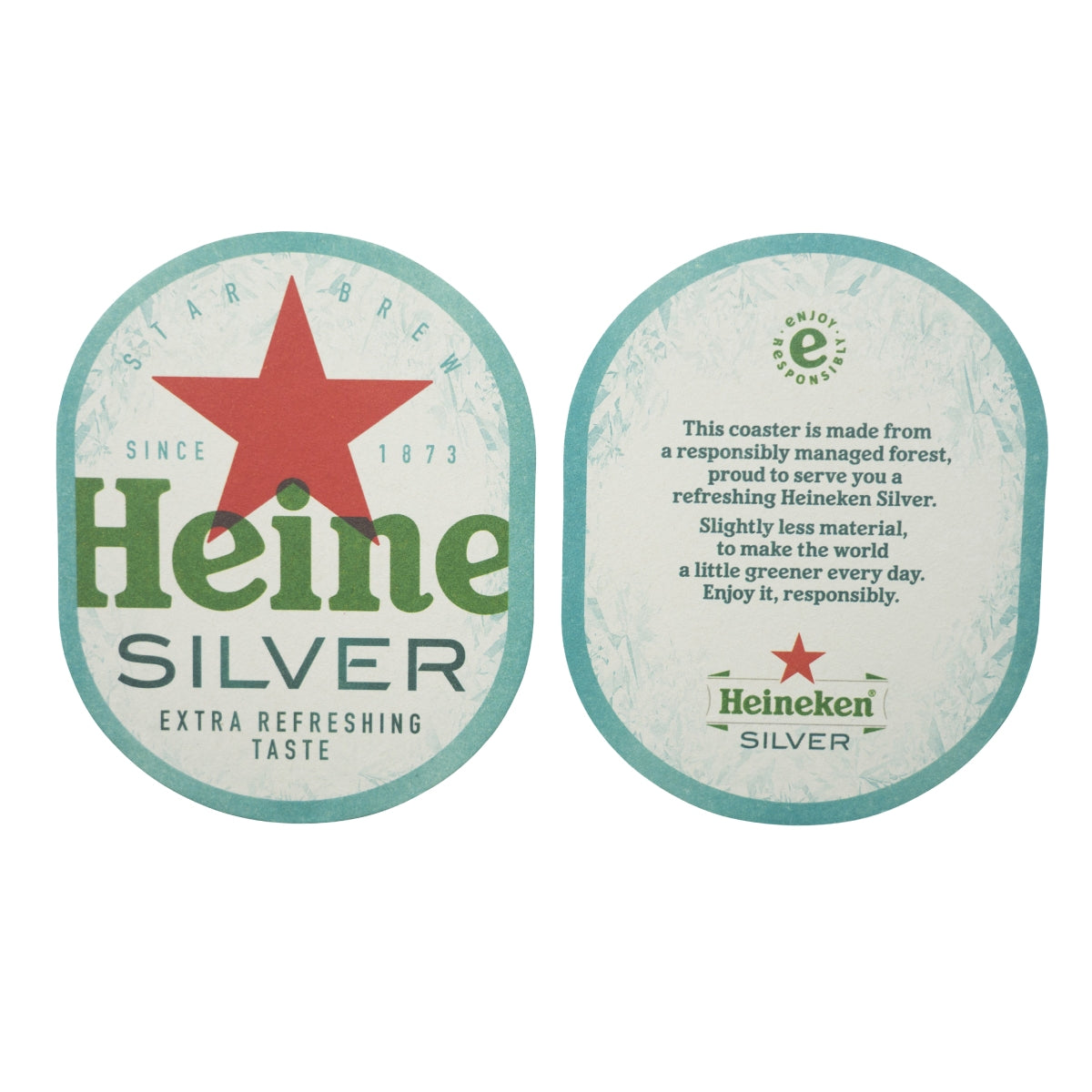 100x sous-verres Heineken en feutre pour bière Silver Brouwerij Beer – Vue 3