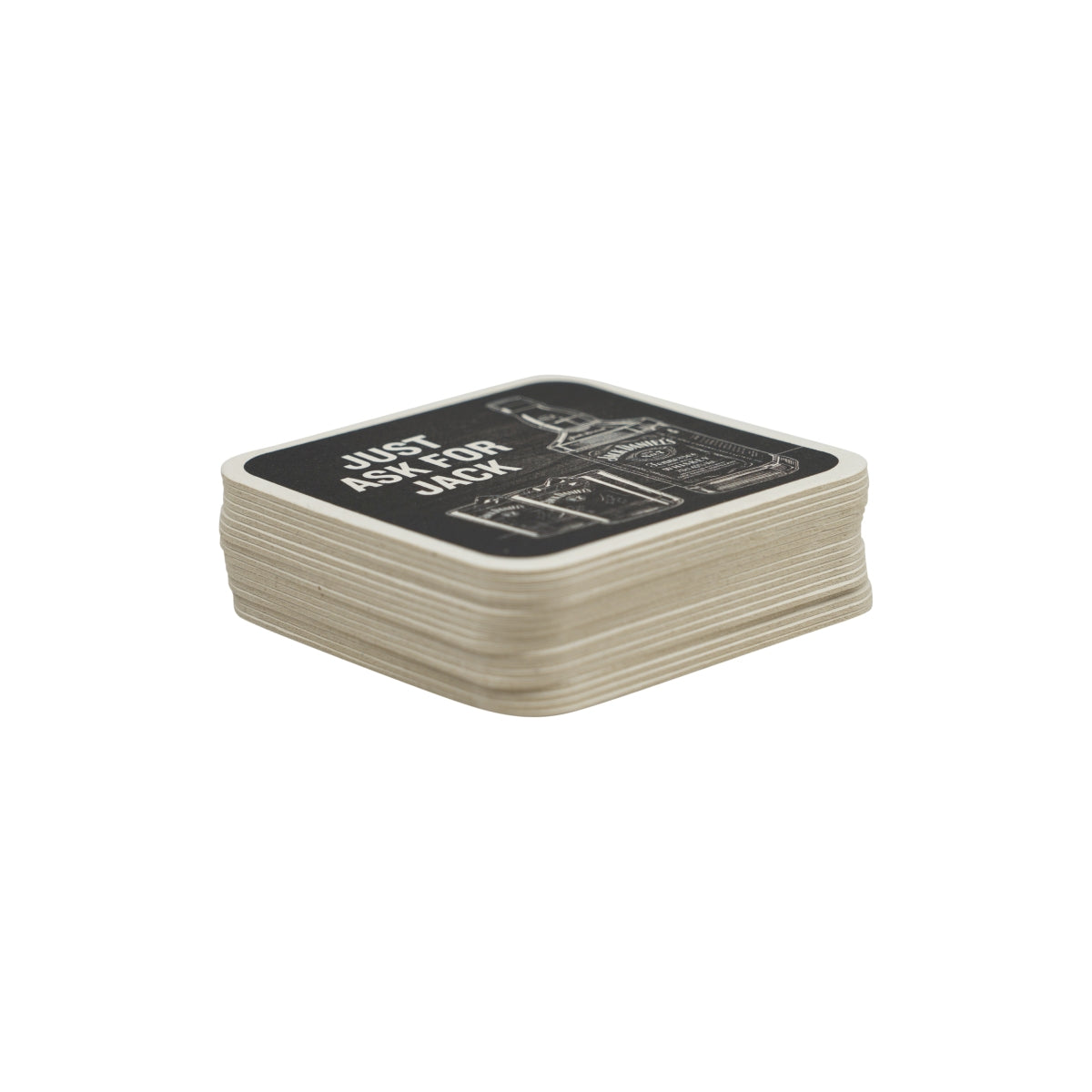100 sous-verres Jack Daniels Whiskey Just Ask For Jack en feutre – Vue 2