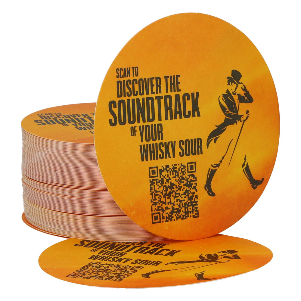 Lot de 100 sous-verres anti-gouttes Johnnie Walker pour whisky, orange