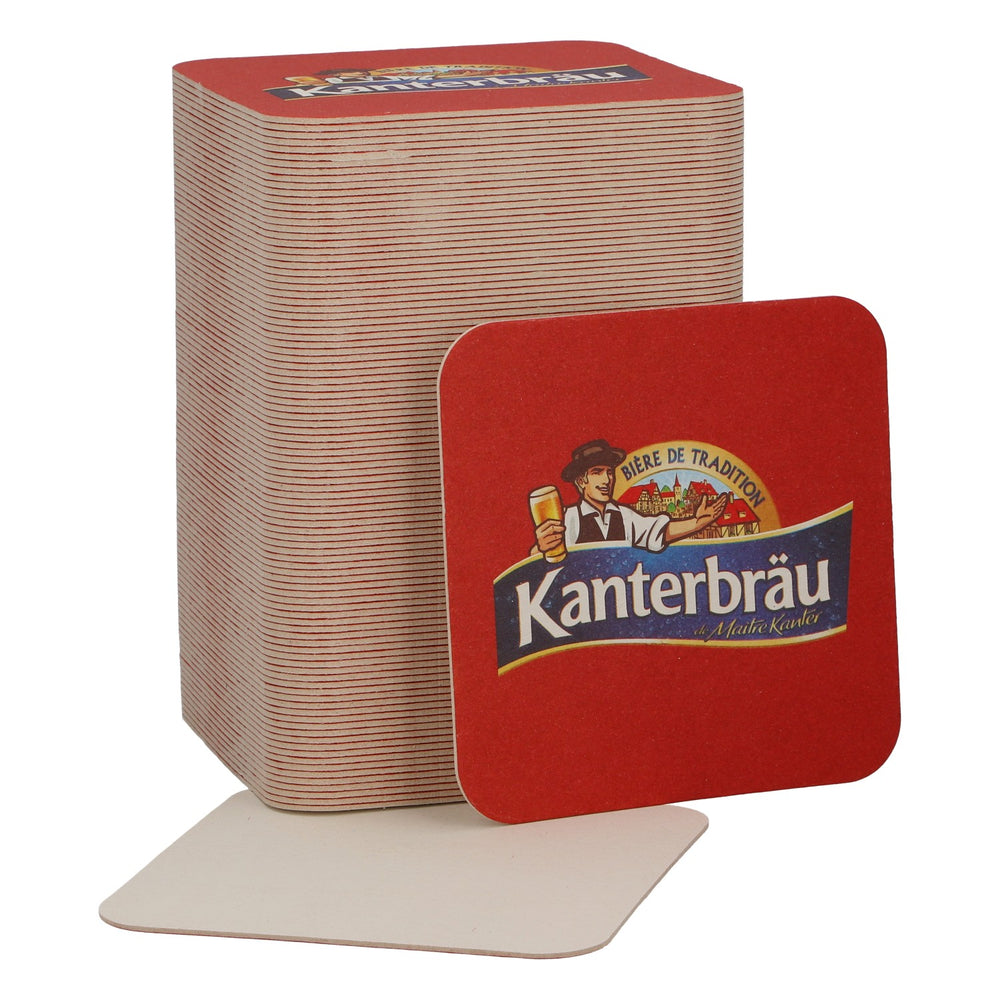 100 sous-verres Kanterbräu « Bieres de Tradition » avec logo rouge