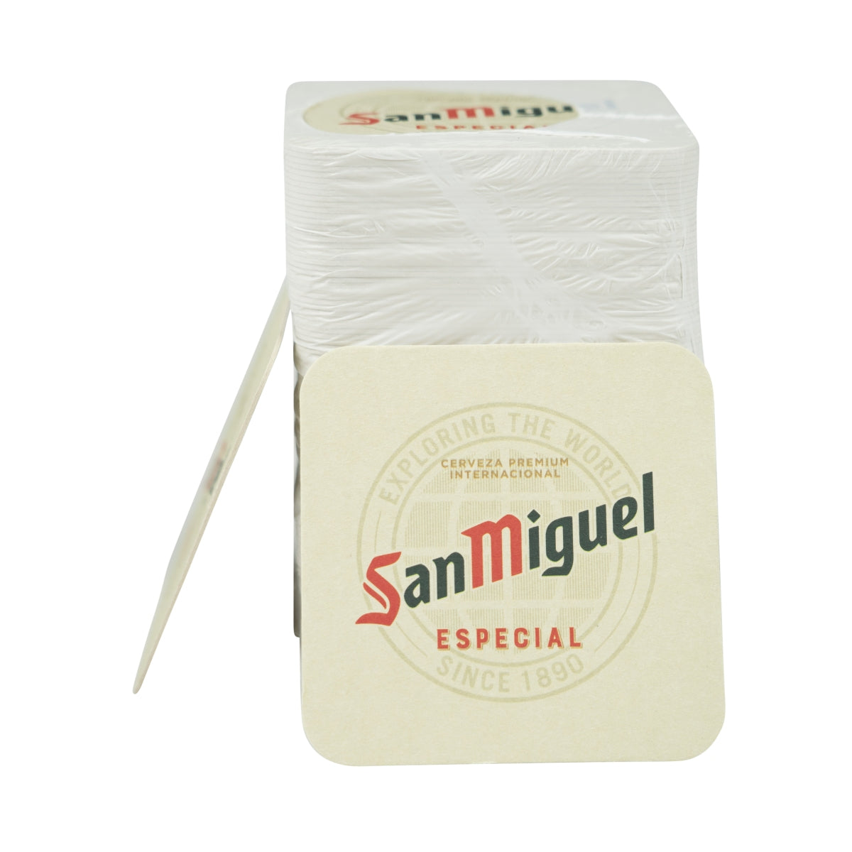 100 sous-verres San Miguel 9 x 9 cm avec protection anti-gouttes – Vue 2