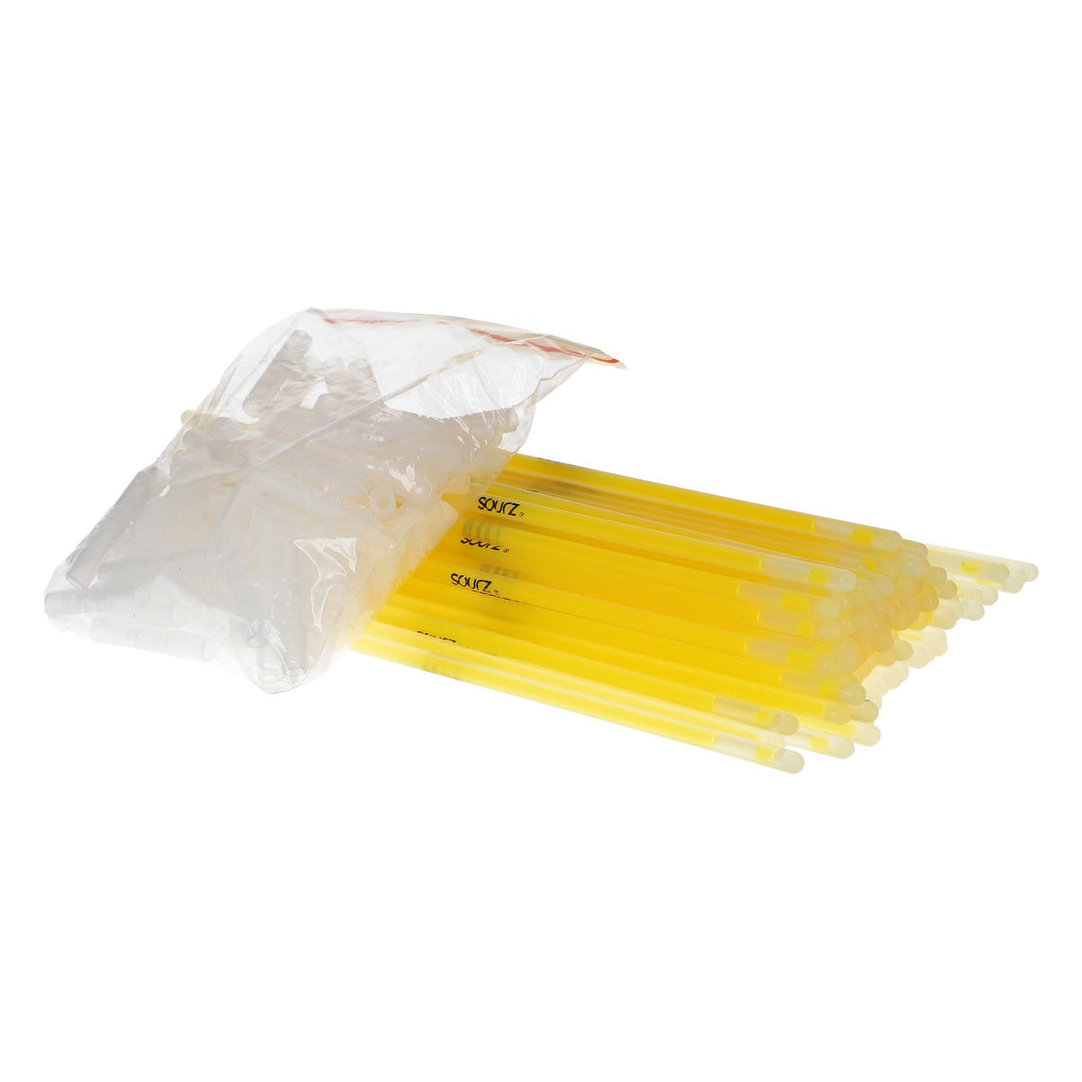 100 bracelets lumineux Sourz Knicklicht Lumi jaune 20 cm Accessoire pour fête et festival – Vue 4