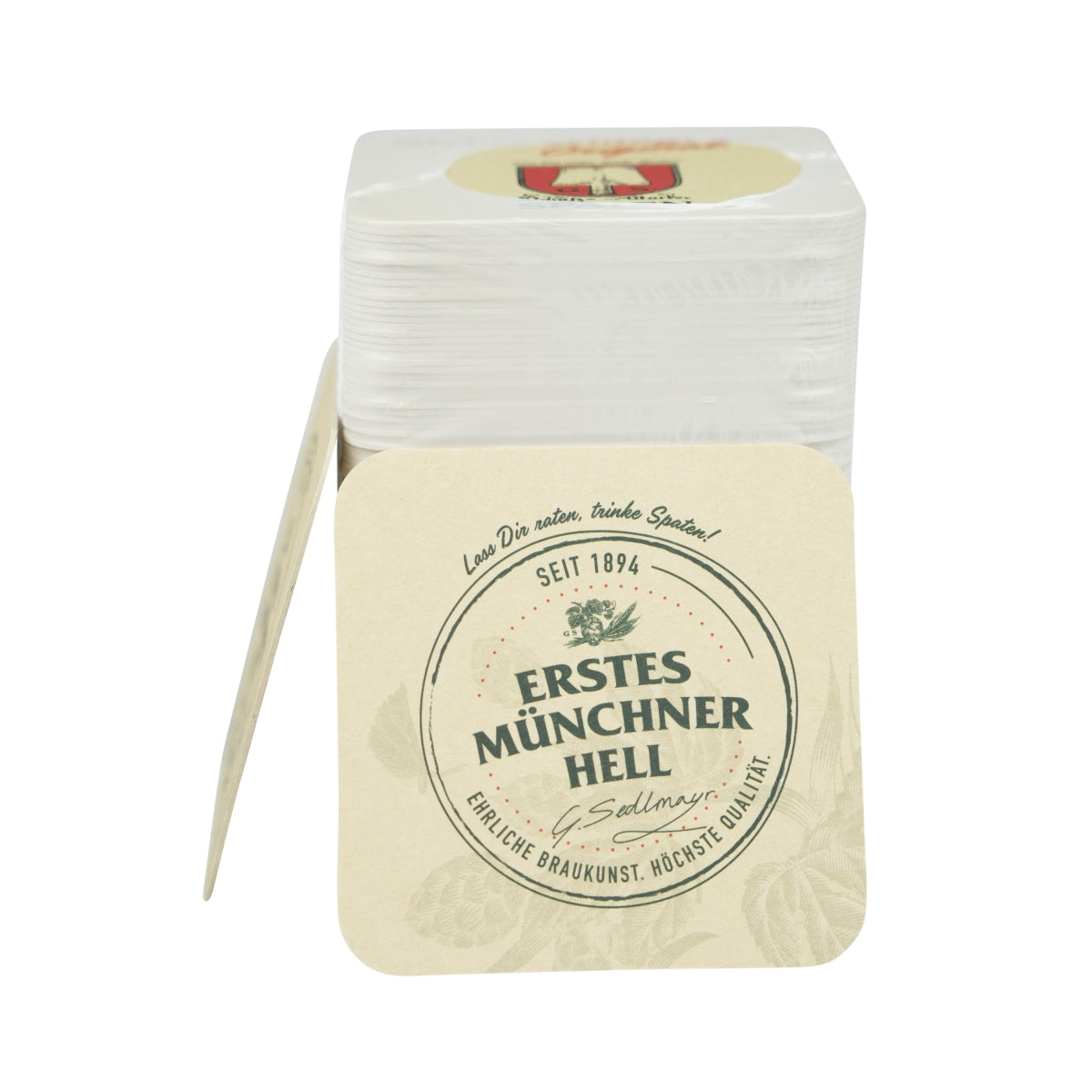 100x sous-verres en forme de bêche 9x9cm en verre pour boissons avec protection anti-gouttes – Vue 2