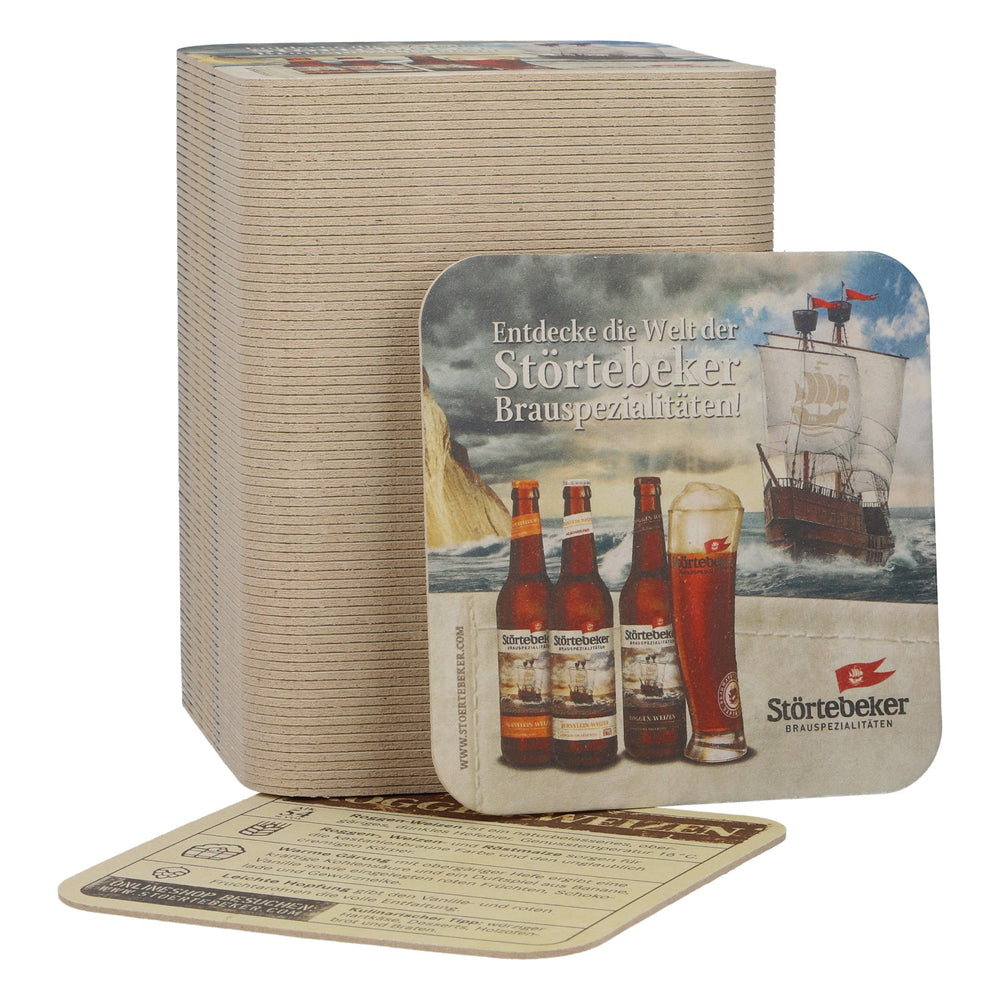 100 sous-verres « Störtebeker » en papier coloré, motif « Roggen-Weizen » (seigle-blé)
