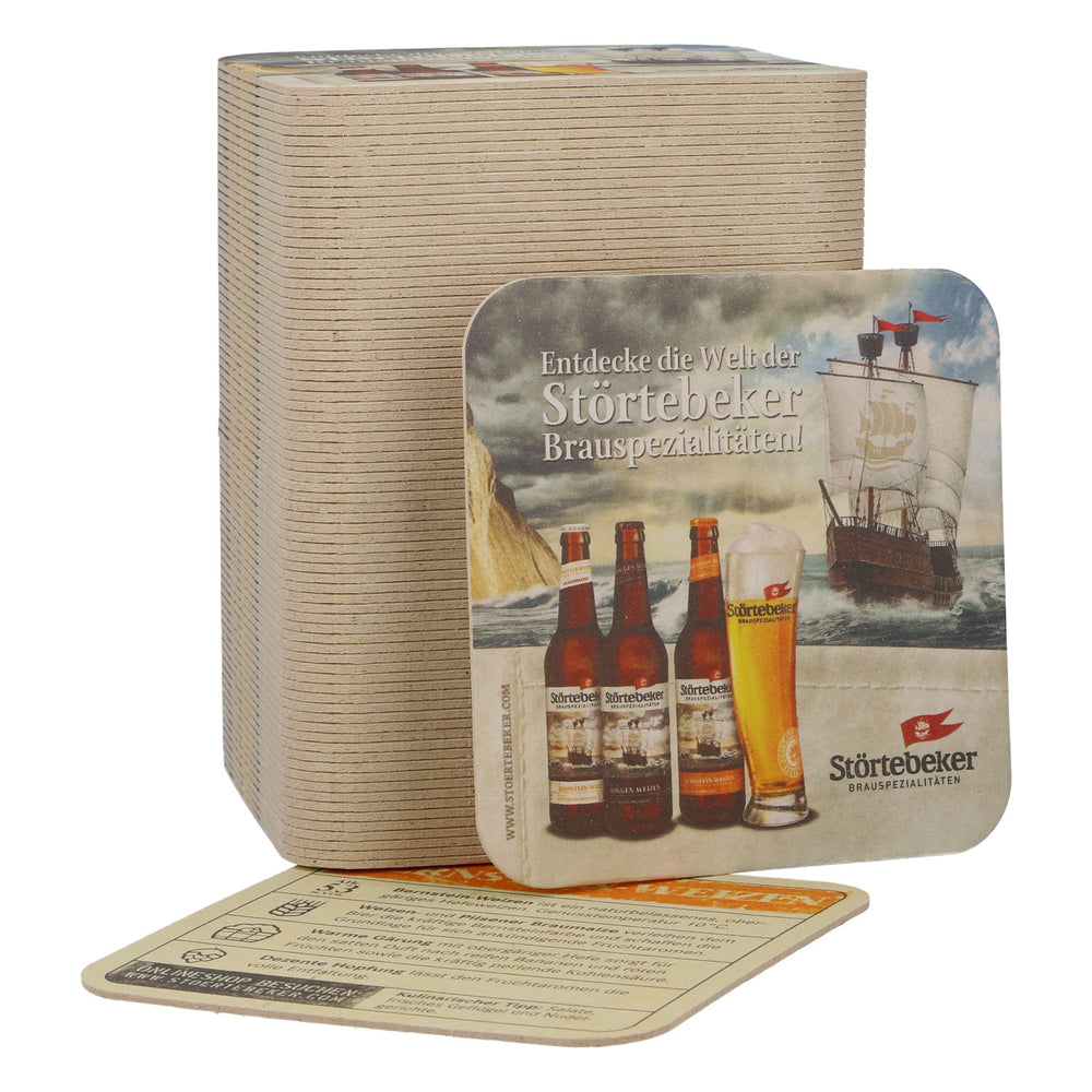 Lot de 100 sous-verres « Störtebeker » - Bière de blé « Bernstein » - Sous-verres pour soirée bière