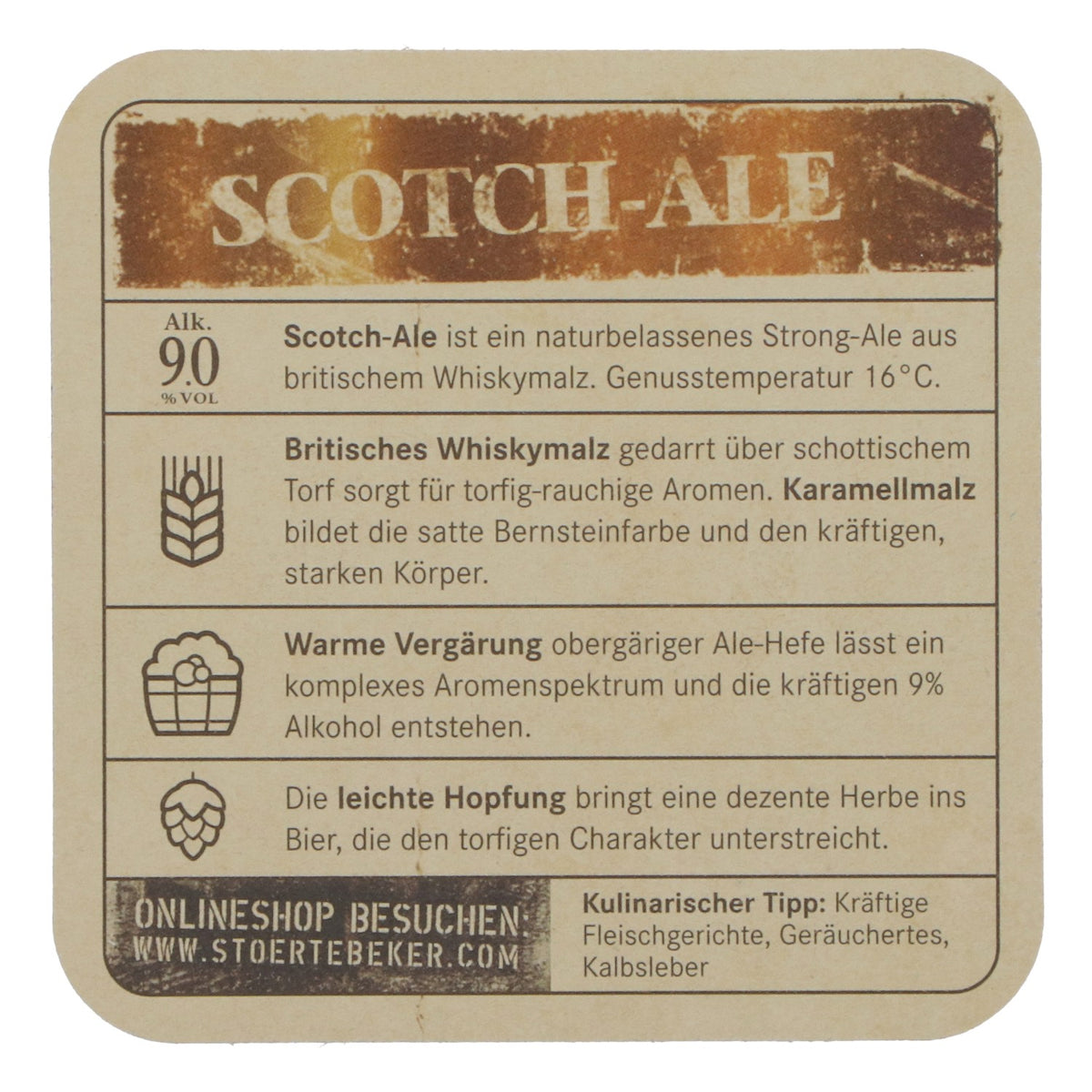 Lot de 100 sous-verres « Störtebeker » Scotch Ale, neufs, accessoires de bar originaux – Vue 4