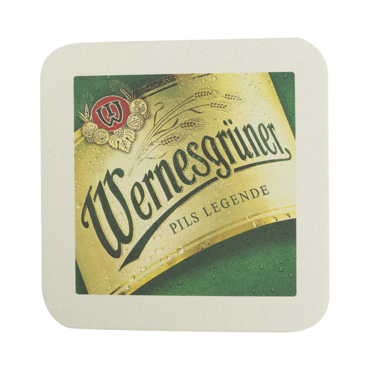 100x sous-verres Wernesgrüner avec logo Pilslegende pour verres à bière