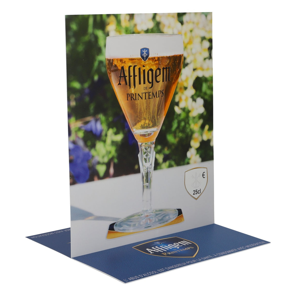 10 présentoirs de table pour bière Affligem, 28,5 x 17,5 cm