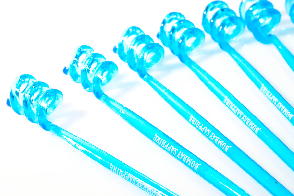 10x Bombay Sapphire Gin Stirrer Agitateur Accessoire de bar à pointe torsadée