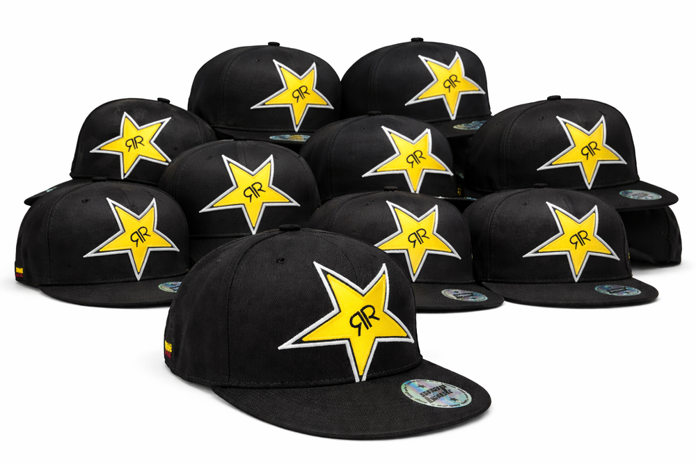 10x Casquette Rockstar Energy Cap Snap Basecap Back Cap Noir Unisexe BMX