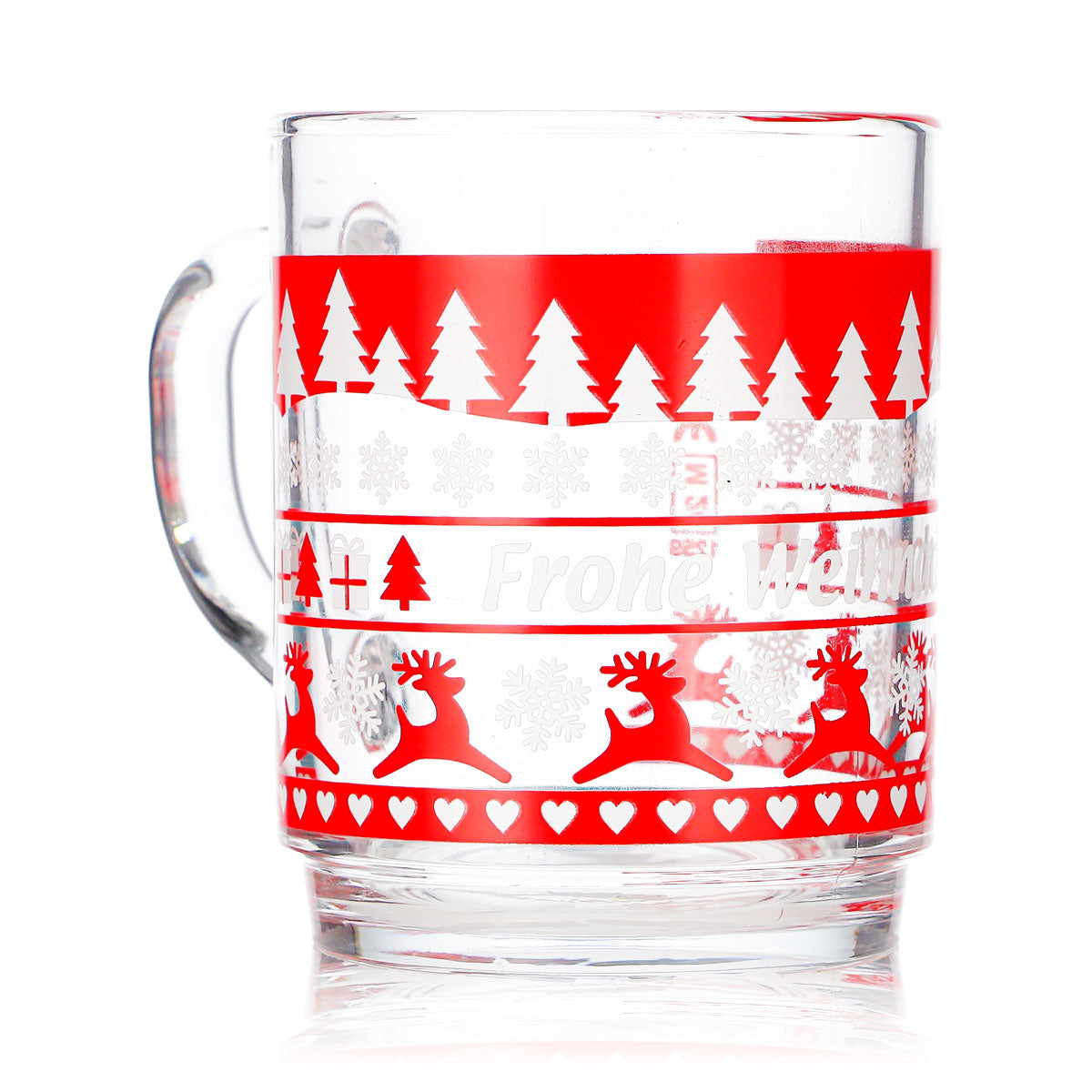 2 tasses à vin chaud Mohaba en verre transparent, motif norvégien avec des cerfs, 0,2 l, graduées – Vue 3