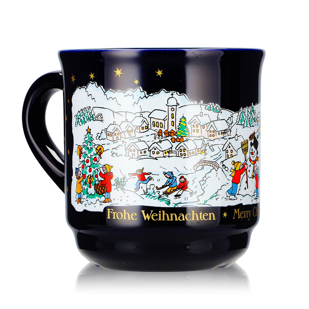 6 tasses à vin chaud Mohaba, modèle 8000 « Joyeux Noël », motif hivernal, bleu cobalt, 0,2 l, graduées – Vue 8