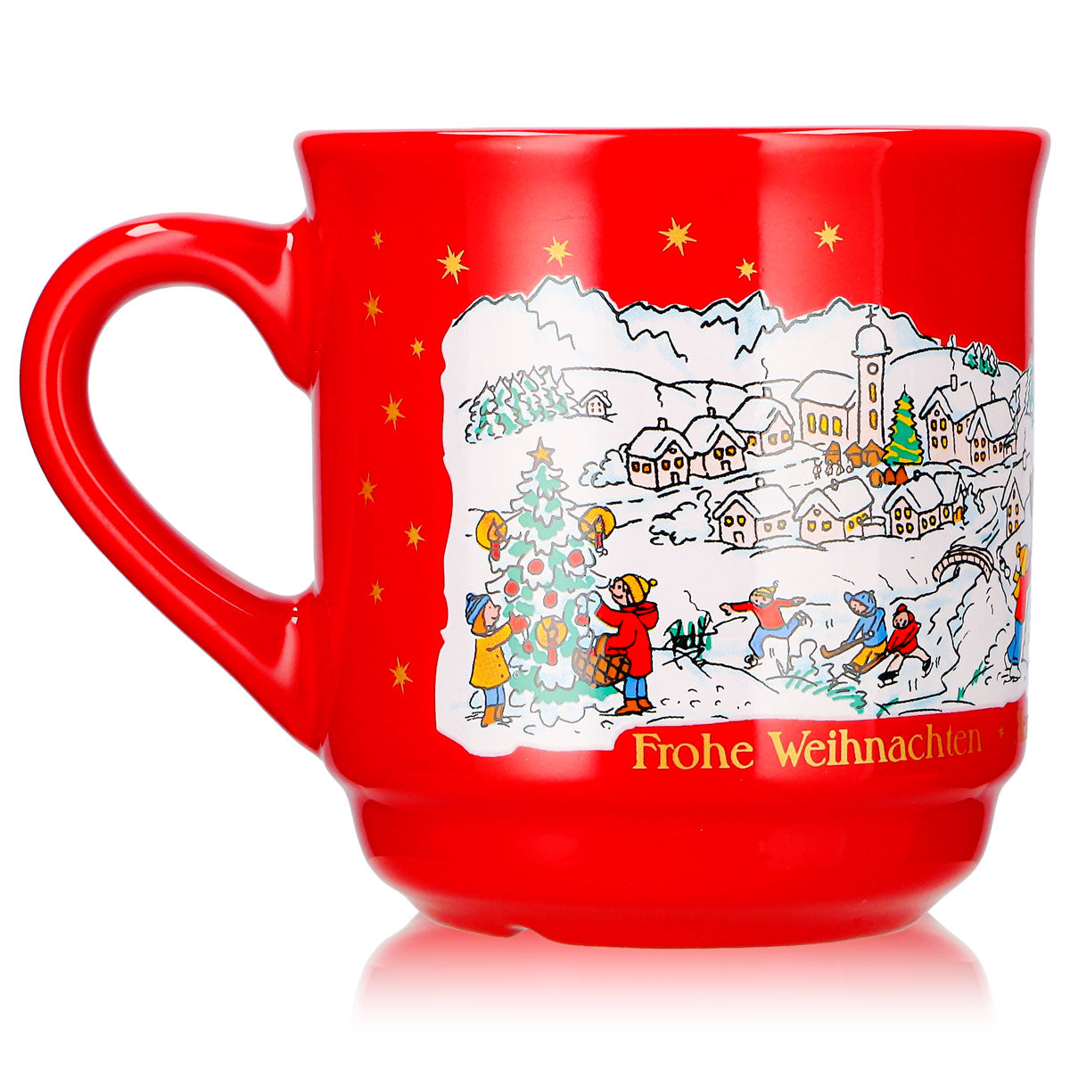 6 tasses à vin chaud Mohaba, modèle 8000 « Joyeux Noël », rouge feu d'hiver, 0,2 l, graduées – Vue 4