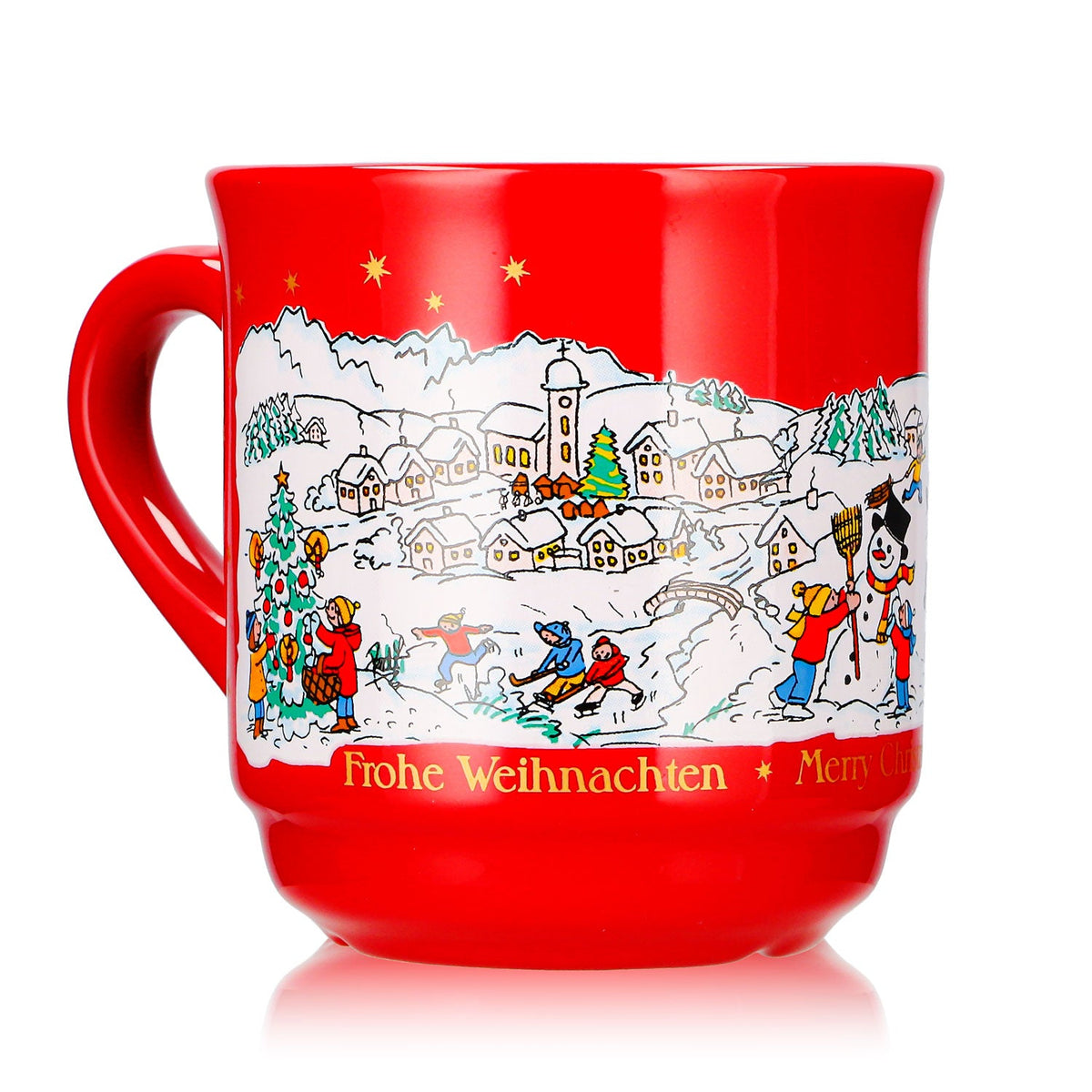 6 tasses à vin chaud Mohaba, modèle 8000 « Joyeux Noël », rouge feu d'hiver, 0,2 l, graduées – Vue 8