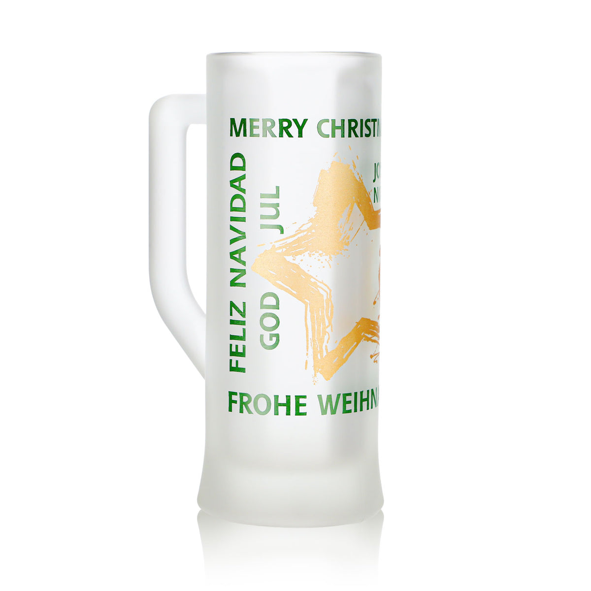 12 tasses à vin chaud Mohaba « Karlsseidel » en verre satiné « Joyeux Noël » avec étoile, 0,2 l, calibrées – Vue 3
