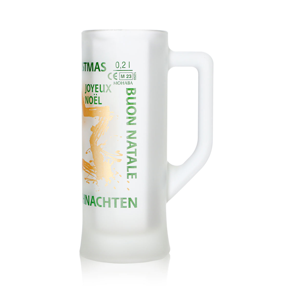 12 tasses à vin chaud Mohaba « Karlsseidel » en verre satiné « Joyeux Noël » avec étoile, 0,2 l, calibrées – Vue 6