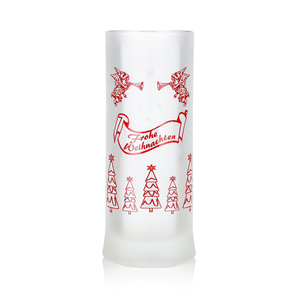 12 tasses à vin chaud Mohaba « Karlsseidel » en verre satiné « Joyeux Noël, ange », 0,2 l, graduées – Vue 2