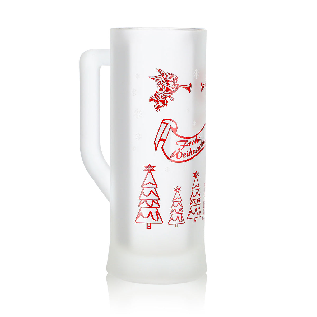 12 tasses à vin chaud Mohaba « Karlsseidel » en verre satiné « Joyeux Noël, ange », 0,2 l, graduées – Vue 3