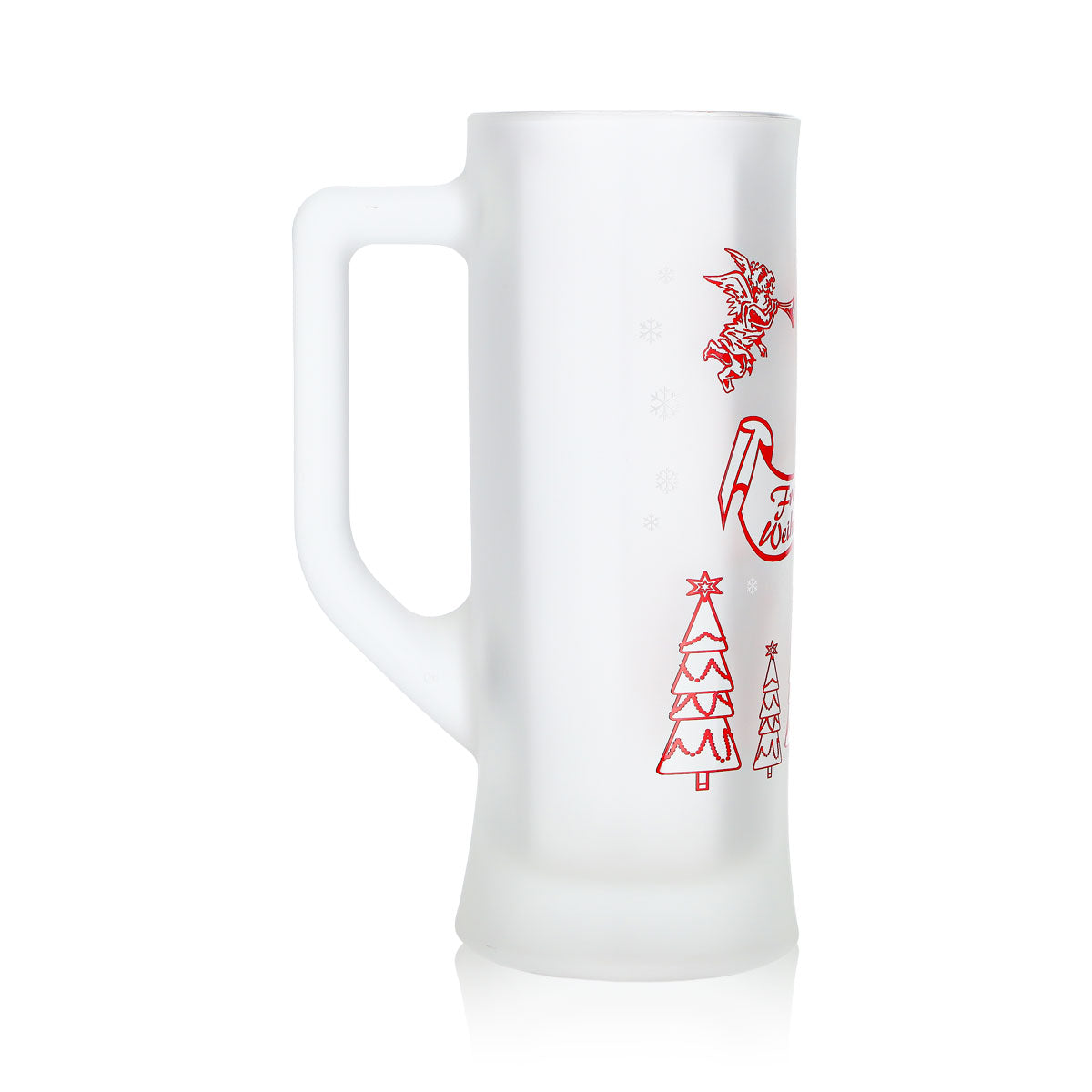 12 tasses à vin chaud Mohaba « Karlsseidel » en verre satiné « Joyeux Noël, ange », 0,2 l, graduées – Vue 4