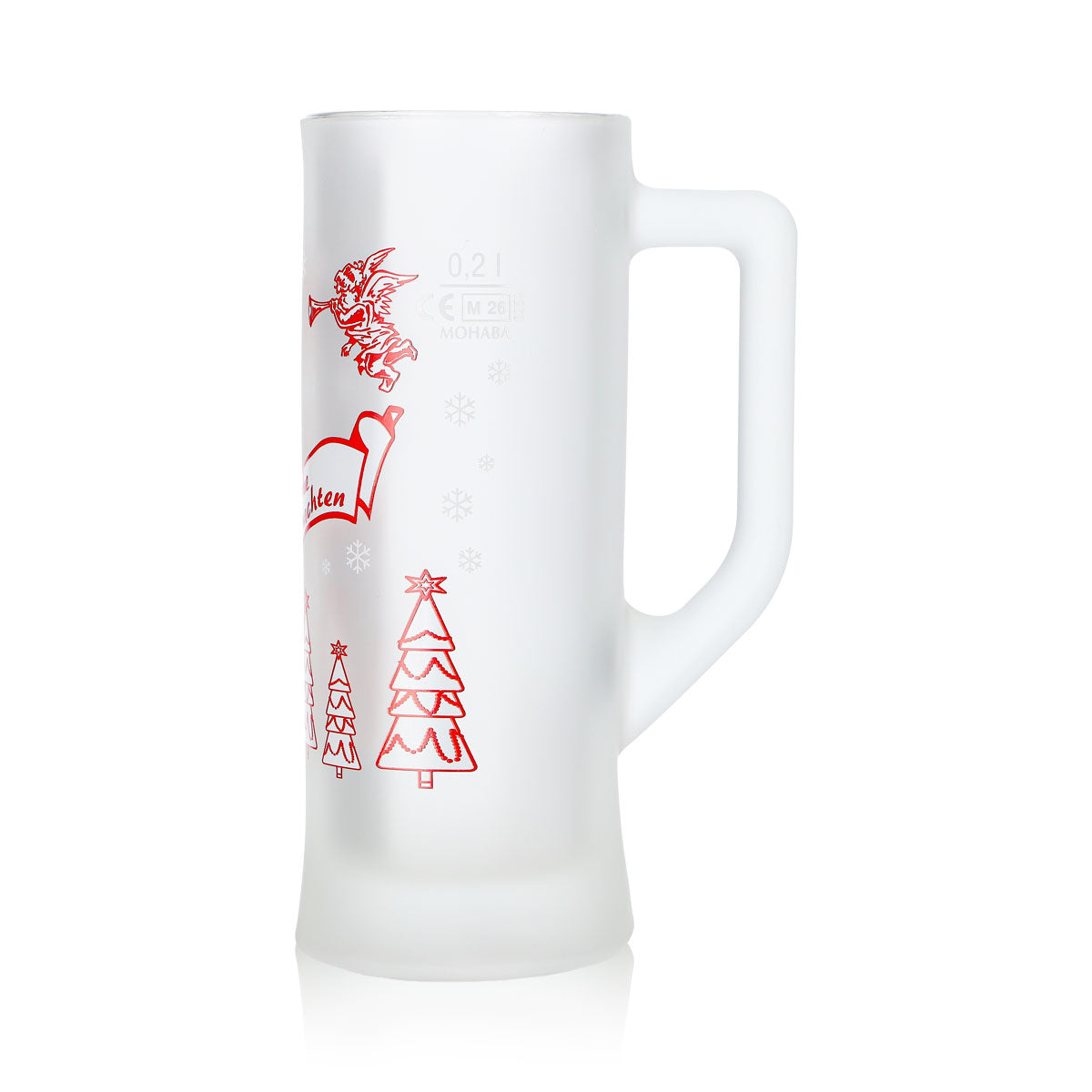 12 tasses à vin chaud Mohaba « Karlsseidel » en verre satiné « Joyeux Noël, ange », 0,2 l, graduées – Vue 6