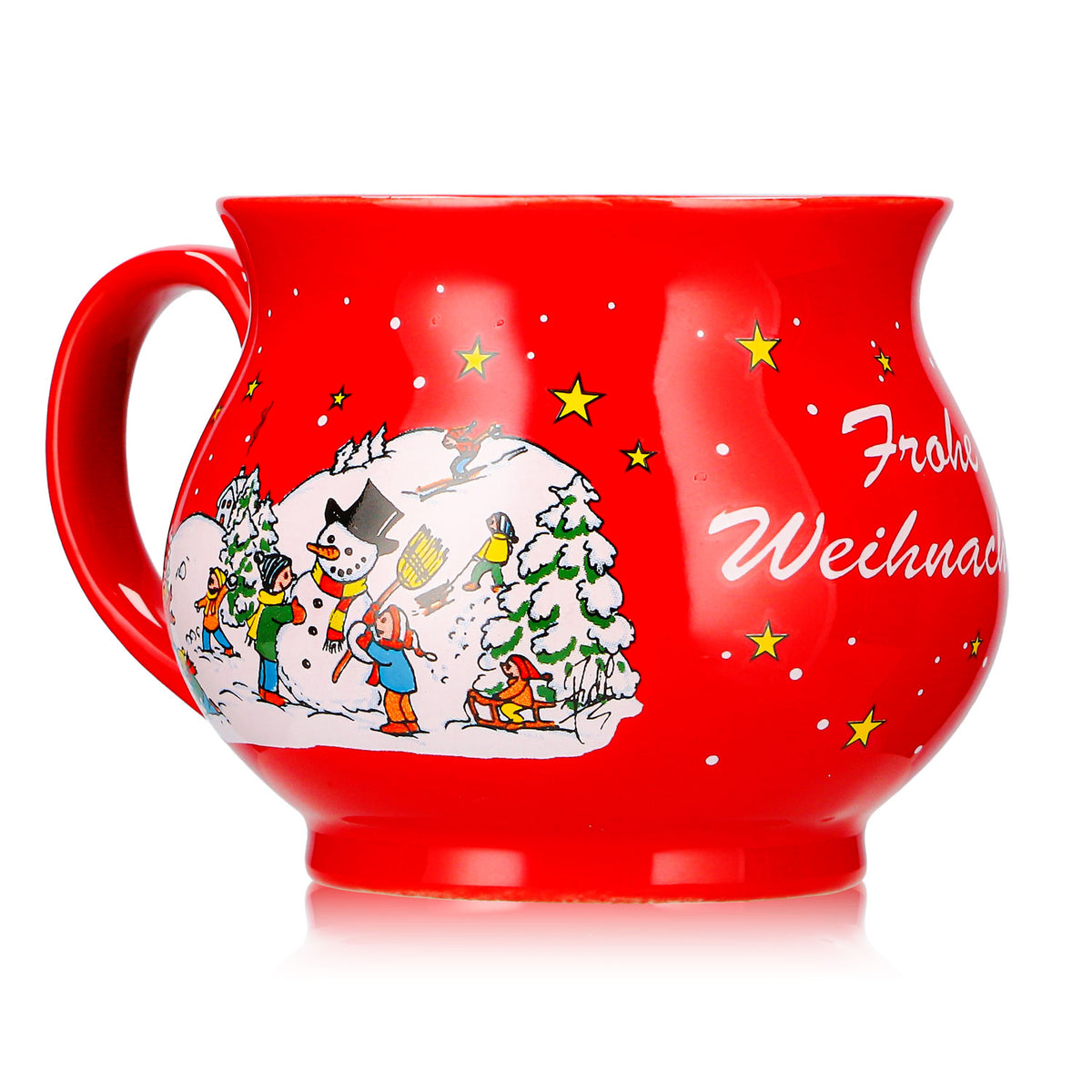 12 tasses à vin chaud Mohaba, forme sphérique, « Joyeux Noël », hiver, rouge vif, 0,2 l, graduées – Vue 3